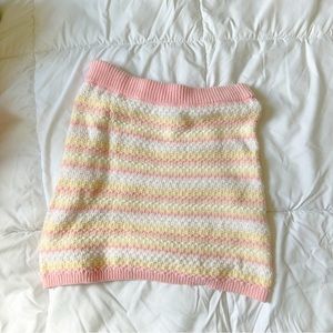 Knit Pastel Mini Skirt